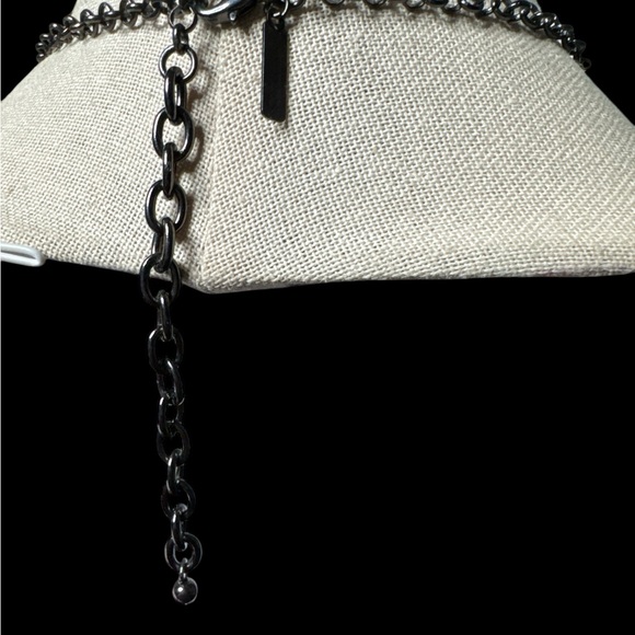 Lane Bryant Bib Necklace. Black Chain Mesh Style with Acrylic stones.(F-S) - Picture 5 of 6